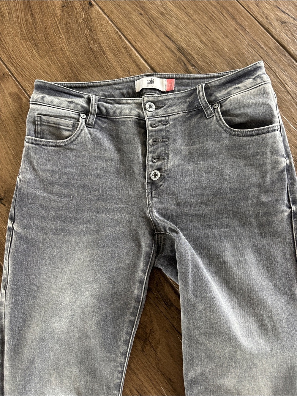 CAbi Gray Button-Fly Jeans